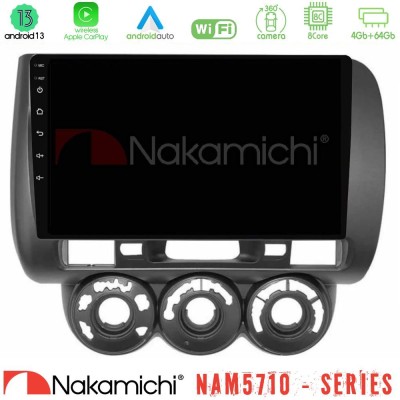 Nakamichi NAM5710 Series 8Core Android13 4+64GB Honda Jazz (Fit) 2002-2008 (RHD) Manual A/C Navigation Multimedia Tablet 9
