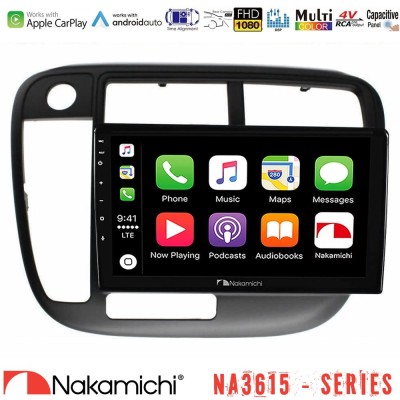 Nakamichi NA3615 Series Με Wireless Carplay & Android Auto Honda Civic 1995-2001 Media Station Tablet 9