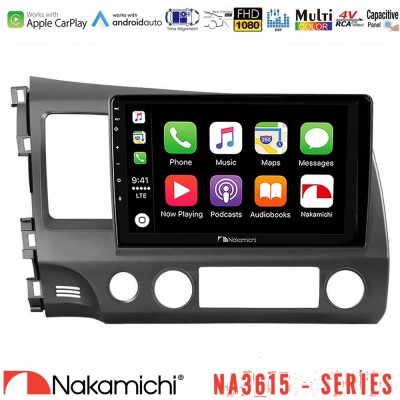 Nakamichi NA3615 Series Με Wireless Carplay & Android Auto  Honda Civic 2006-2011 Media Station Tablet 9