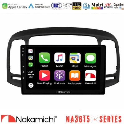 Nakamichi NA3615 Series Με Wireless Carplay & Android Auto  Hyundai Accent 2006-2011 Media Station Tablet 9