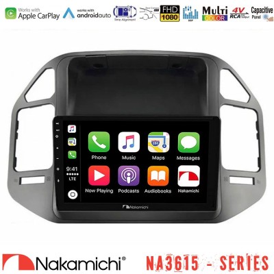 Nakamichi NA3615 Series Με Wireless Carplay & Android Auto Mitsubishi Pajero 2002-2006 Media Station Tablet 9