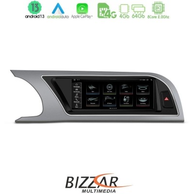 Bizzar OEM AUDI A4 (B8) 2008-2012 (Με MMI3G) Android13 8Core 4+64GB Navigation Multimedia Station 8.8