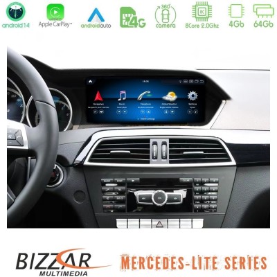 Bizzar Lite Series Mercedes C Class Facelift (W204) NTG4.5 Android14 (4+64GB) Navigation Multimedia 8.8