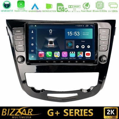 Bizzar G+ Series Nissan Qashqai J11 (AUTO A/C) 8core Android14 6+128GB Navigation Multimedia Tablet 9