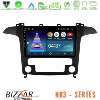 Bizzar ND3 Series 8Core Android15 2+64GB  Ford S-Max 2006-2012 Navigation Multimedia Tablet 9