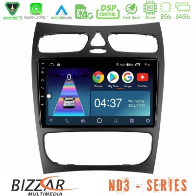 Bizzar ND3 Series 8Core Android15 2+64GB  Mercedes CLK Class W209 2000-2004 Navigation Multimedia Tablet 9