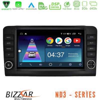 Bizzar ND3 Series 8Core Android15 2+64GB  Mercedes ML/GL Class W164 2006-2011 Navigation Multimedia Tablet 9