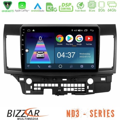 Bizzar ND3 Series 8Core Android15 2+64GB  Mitsubishi Lancer 2008 – 2015 Navigation Multimedia Tablet 10