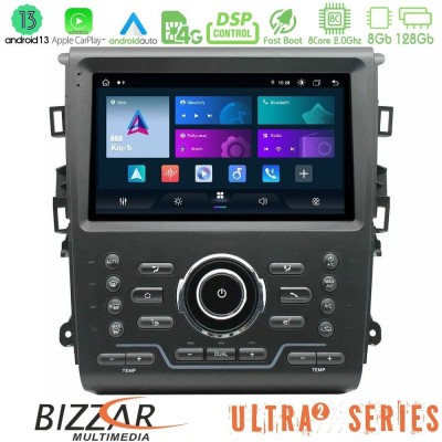 Bizzar Ultra Series Ford Mondeo 2014-2021 8core Android13 8+128GB Navigation Multimedia Tablet 9