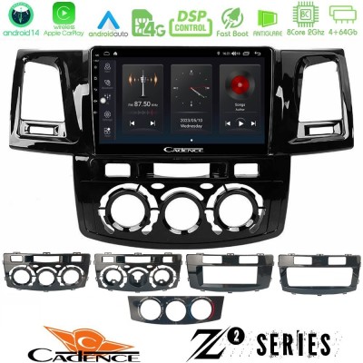 Cadence Z2 Series 8Core Android14 4+64GB  Toyota Hilux 2007-2016 Navigation Multimedia Tablet 9