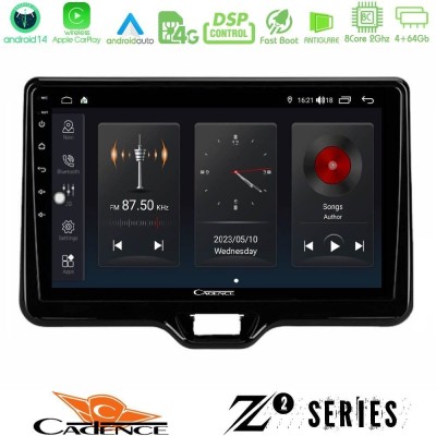 Cadence Z2 Series 8Core Android14 4+64GB Toyota Yaris Cross RHD 2020-> (Low Version) Navigation Multimedia Tablet 9