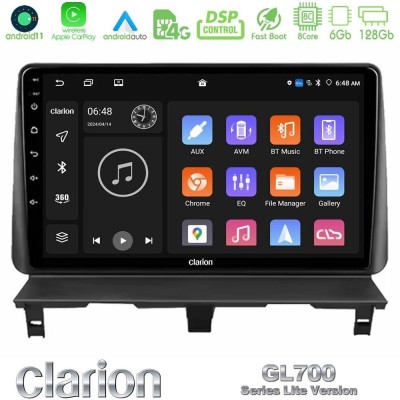 Clarion GL700 Lite Series 8Core Android11 6+128GB Peugeot Partner / Citroën Berlingo 2002-2008 Navigation Multimedia Tablet 9