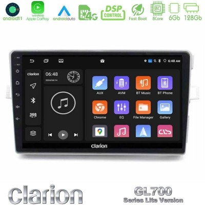 Clarion GL700 Lite Series 8Core Android11 6+128GB Toyota Verso 2009-2018 Navigation Multimedia Tablet 9
