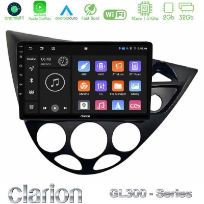 Clarion GL300 Series 4Core Android11 2+32GB Ford Focus 1999-2004 (RHD) Navigation Multimedia Tablet 9