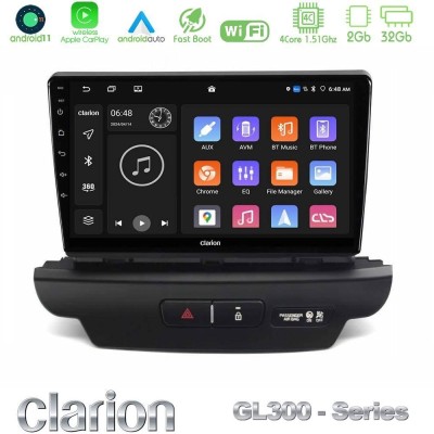 Clarion GL300 Series 4Core Android11 2+32GB Kia Ceed 2018-2023 Navigation Multimedia Tablet 9