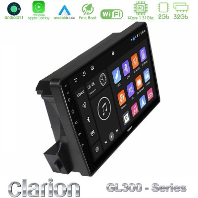 Clarion GL300 Series 4Core Android11 2+32GB Ssangyong Actyon/Kyron 2005-2014 Navigation Multimedia Tablet 9