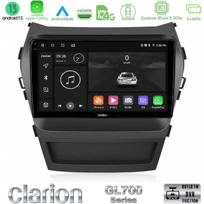Clarion GL700 Series 8Core Android13 4+64GB Hyundai iX45 2012-2017 Navigation Multimedia Tablet 9