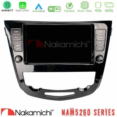 Nakamichi NAM5260 Series 4Core Android13 4+64GB Nissan Qashqai J11 (AUTO A/C) Navigation Multimedia Tablet 9