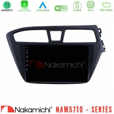 Nakamichi NAM5710 Series 8Core Android13 4+64GB Hyundai i20 2014-2018 RHD Navigation Multimedia Tablet 9