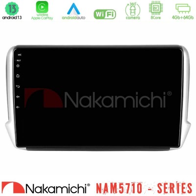 Nakamichi NAM5710 Series 8Core Android13 4+64GB  Peugeot 208/2008 Navigation Multimedia Tablet 10