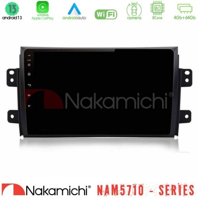 Nakamichi NAM5710 Series 8Core Android13 4+64GB  Suzuki SX4 2006-2014 Fiat Sedici 2006-2014 Navigation Multimedia Tablet 9