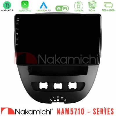 Nakamichi NAM5710 Series 8Core Android13 4+64GB  Toyota Aygo/Citroen C1/Peugeot 107 Navigation Multimedia Tablet 10