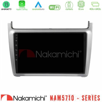 Nakamichi NAM5710 Series 8Core Android13 4+64GB  Vw Polo 2014-2017 Navigation Multimedia Tablet 9