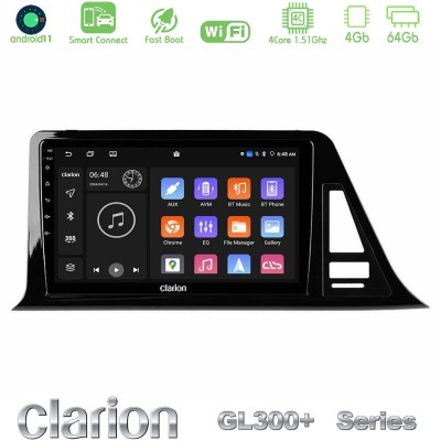 Clarion GL300+ Series 4Core Android11 4+64GB  Toyota CH-R (Χωρίς Εργ.Οθόνη) Navigation Multimedia Tablet 9