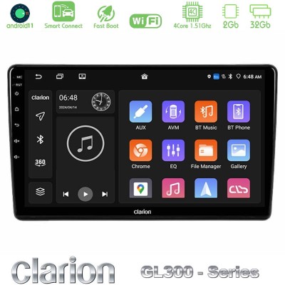 Clarion GL300 Series 4Core Android11 2+32GB Alfa Romeo 159/Brera/Spider Navigation Multimedia Tablet 9