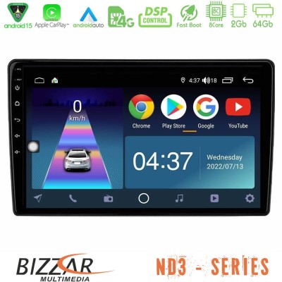 Bizzar ND3 Series 8Core Android15 2+64GB  Alfa Romeo 159/Brera/Spider Navigation Multimedia Tablet 9