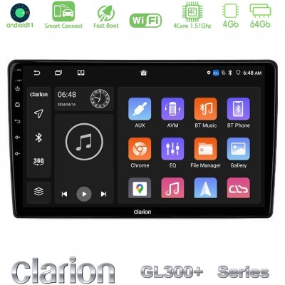 Clarion GL300+ Series 4Core Android11 4+64GB  Alfa Romeo 159/Brera/Spider Navigation Multimedia Tablet 9