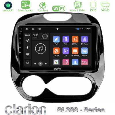 Clarion GL300 Series 4Core Android11 2+32GB Renault Captur 2013-2019 Navigation Multimedia Tablet 9