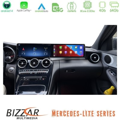Bizzar Lite Series Dual Screen Mercedes C/GLC Class (W205/X253) NTG5 Android14 8Core (4+64GB) Navigation Multimedia 24,6