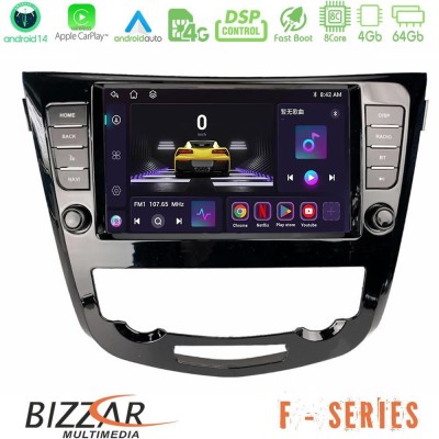 Bizzar F Series 8Core Android14 4+64GB  Nissan Qashqai J11 (AUTO A/C) Navigation Multimedia Tablet 9