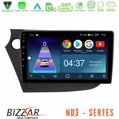 Bizzar ND3 Series 8Core Android15 2+64GB  Honda Insight 2009-2015 Navigation Multimedia Tablet 9