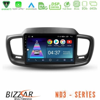 Bizzar ND3 Series 8Core Android15 2+64GB  Kia Sorento 2018-2021 Navigation Multimedia Tablet 9
