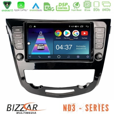 Bizzar ND3 Series 8Core Android15 2+64GB  Nissan Qashqai J11 (AUTO A/C) Navigation Multimedia Tablet 9