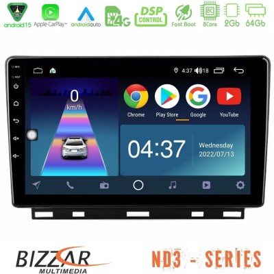 Bizzar ND3 Series 8Core Android15 2+64GB  Renault Clio 5 2020-2024 Navigation Multimedia Tablet 9