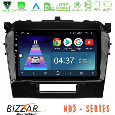 Bizzar ND3 Series 8Core Android15 2+64GB  Suzuki Vitara 2015-2021 Navigation Multimedia Tablet 9