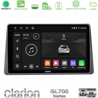Clarion GL700 Series Dacia Duster 2022-> 8Core Android13 4+64GB Navigation Multimedia Tablet 9