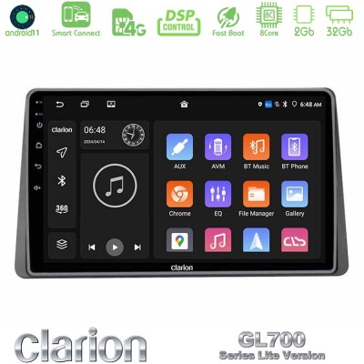 Clarion GL700 Lite Series Dacia Duster 2022-> 8Core Android11 2+32GB Navigation Multimedia Tablet 9
