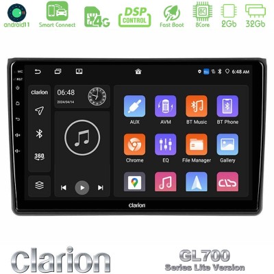 Clarion GL700 Lite Series 8Core Android11 2+32GB Audi A4 B7 Navigation Multimedia Tablet 9