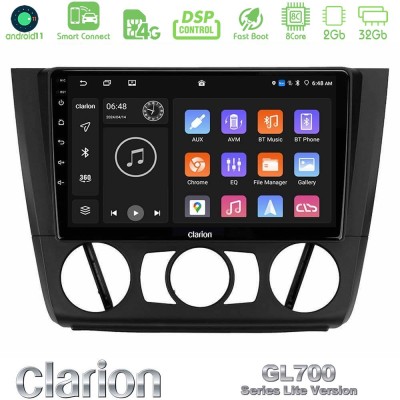 Clarion GL700 Lite Series 8Core Android11 2+32GB BMW 1Series E81/E82/E87/E88 (MANUAL A/C) Navigation Multimedia Tablet 9