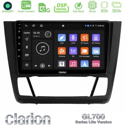 Clarion GL700 Lite Series 8Core Android11 2+32GB BMW 1Series E81/E82/E87/E88 (AUTO A/C) Navigation Multimedia Tablet 9