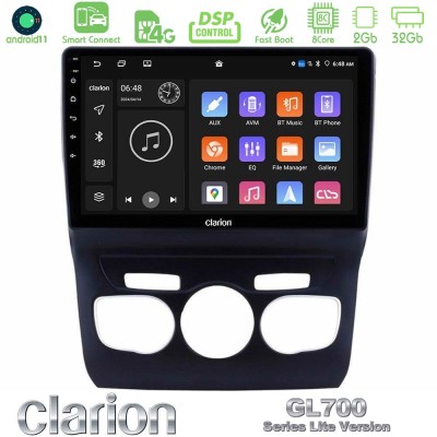 Clarion GL700 Lite Series 8Core Android11 2+32GB Citroen C4L Navigation Multimedia Tablet 10