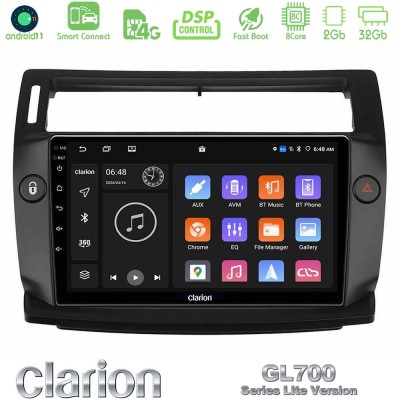 Clarion GL700 Lite Series 8Core Android11 2+32GB Citroen C4 2004-2010 Navigation Multimedia Tablet 9