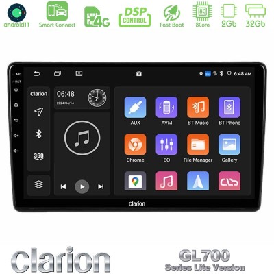 Clarion GL700 Lite Series 8Core Android11 2+32GB Peugeot Partner / Citroen Berlingo 2008-2018 Navigation Multimedia Tablet 9