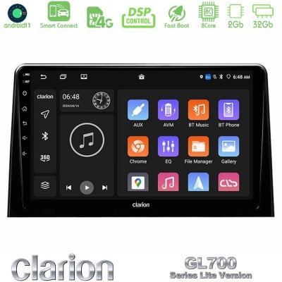 Clarion GL700 Lite Series 8Core Android11 2+32GB Peugeot Partner / Citroen Berlingo 2020-> Navigation Multimedia Tablet 10