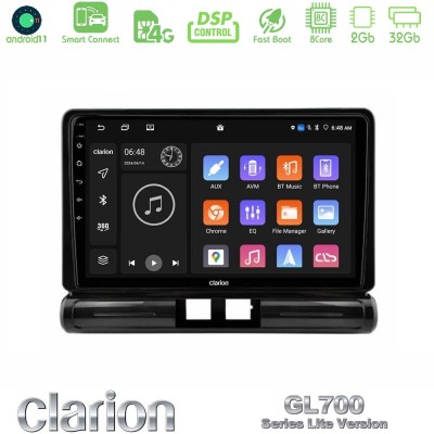 Clarion GL700 Lite Series 8Core Android11 2+32GB Citroen C3 2016-> Navigation Multimedia Tablet 9