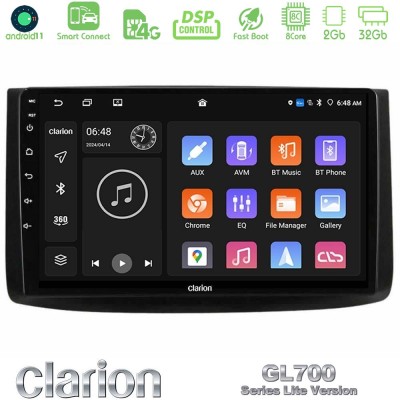 Clarion GL700 Lite Series 8Core Android11 2+32GB Chevrolet Aveo 2006-2010 Navigation Multimedia Tablet 9